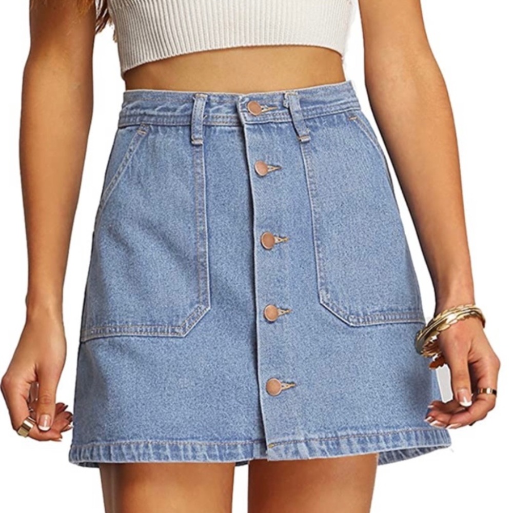 Light Denim Mini Skirt